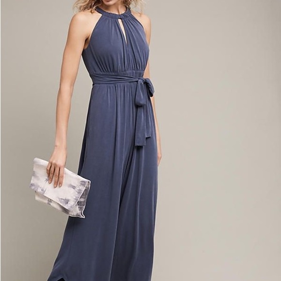 Moulinette Soeurs Pants - Anthropologie Moulinette Soeurs Eremita Blue Wide Leg Jumpsuit